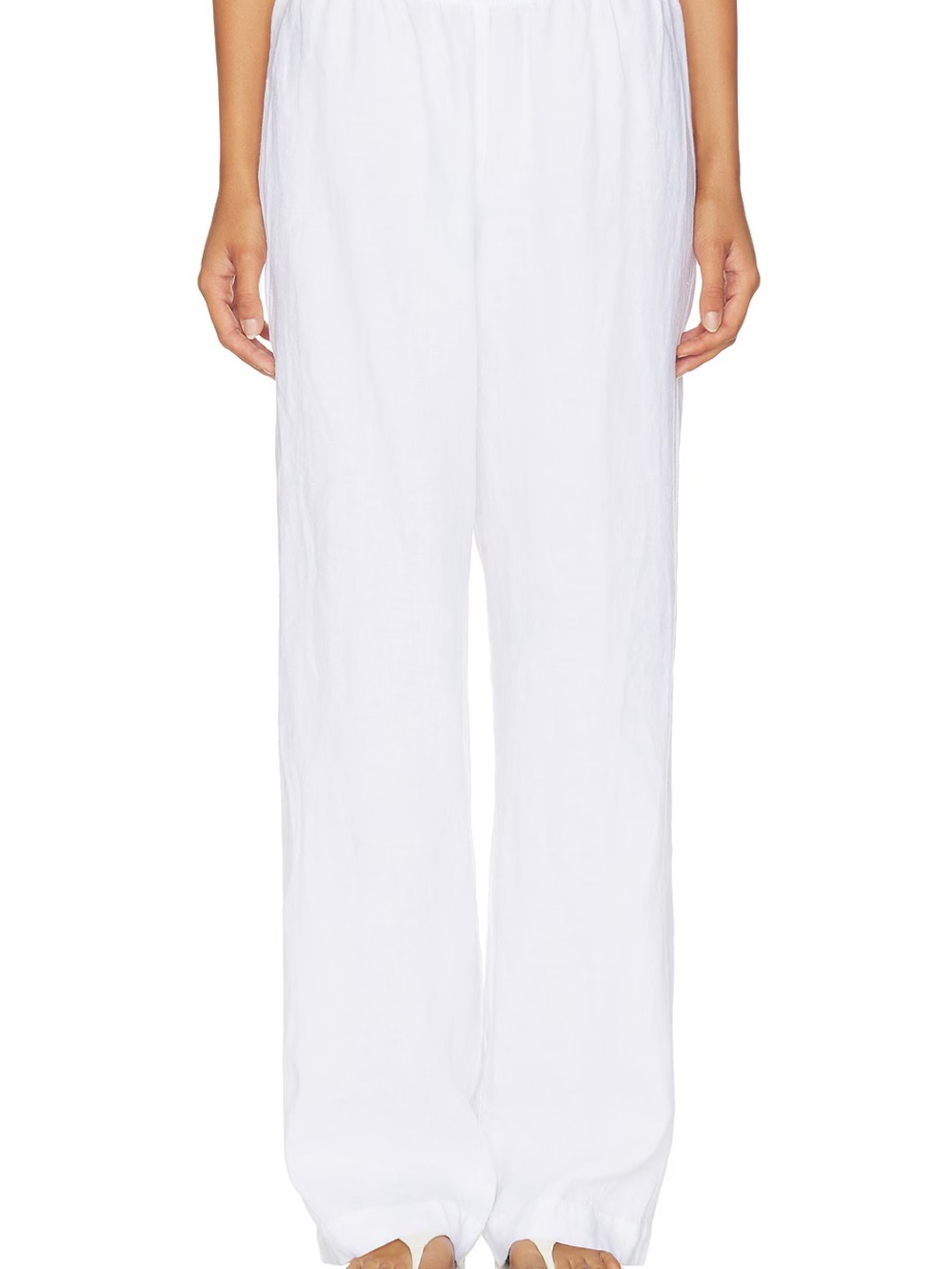 Donni White Linen Simple Pant - Size XXS - Picture 1 of 5